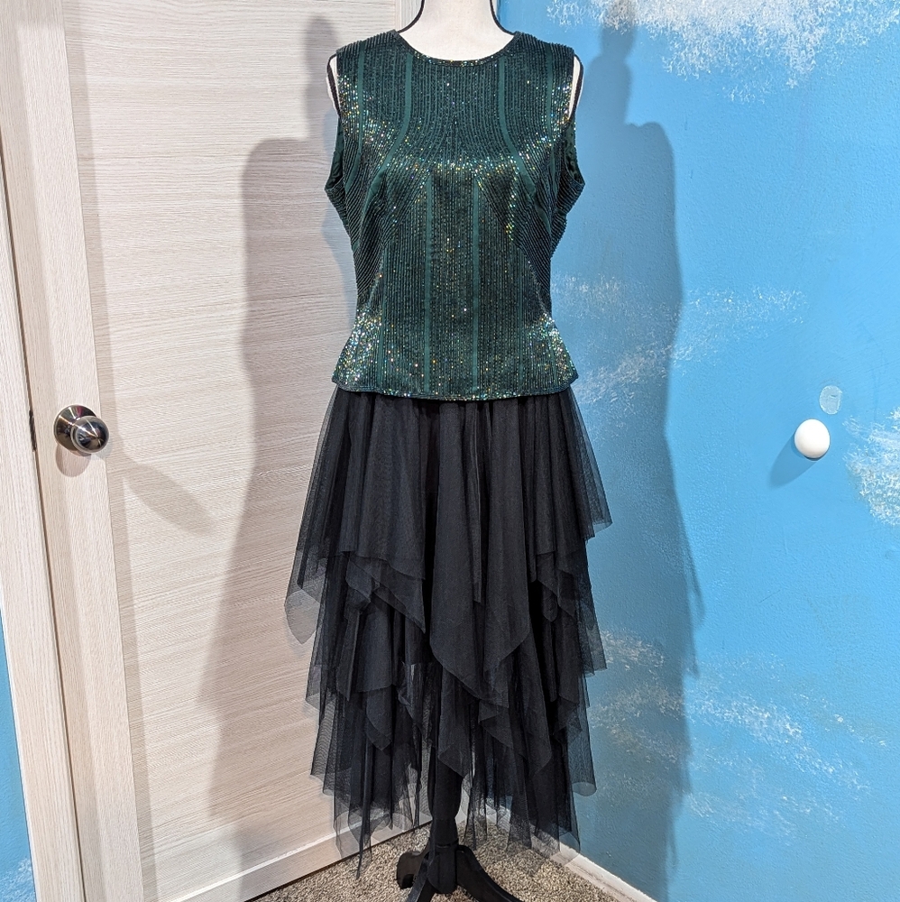 Oleg Cassini beaded top Vintage